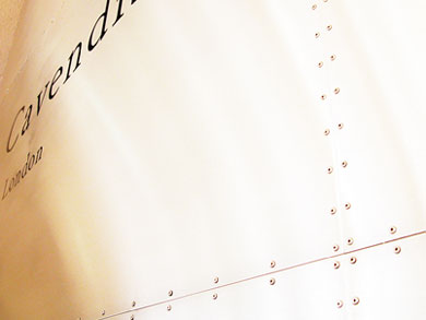 Detail of a 4 metre sign at The Cavendish