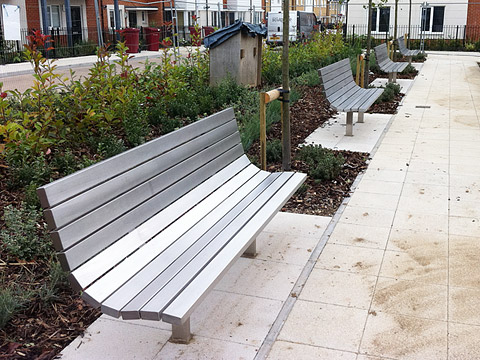 Parkland Bench - 2m - all stainless steel construction