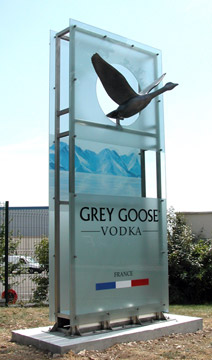 Grey Goose HQ entrance feature - colour changing LEDs - Cognac, France